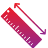 Ruler measuring size icon
